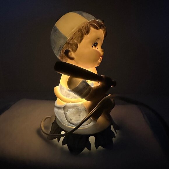 Aladdin Giftware, L.A. Calif. Vintage Ceramic Baseball Boy Night Light Lamp Rare - Picture 4 of 16